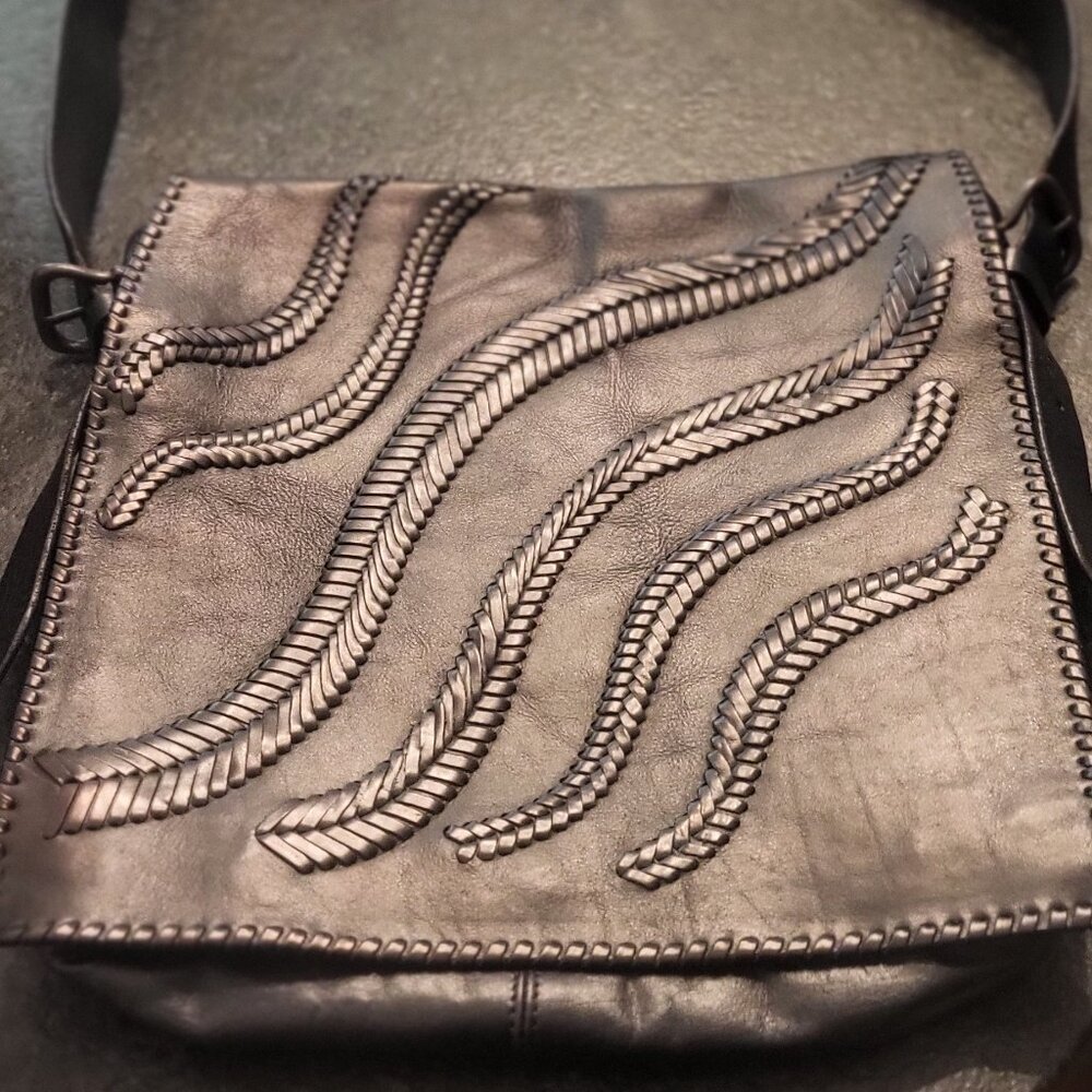 Arsenice Made In Italy Black Leather Crossbody/Saddlebag